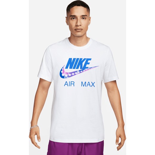 Biały t-shirt męski Nike z krótkim rękawem bawełniany 