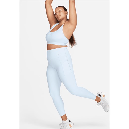 Damskie legginsy 7/8 z wysokim stanem i kieszeniami zapewniające średnie wsparcie Nike Universa - Niebieski ze sklepu Nike poland w kategorii Spodnie damskie - zdjęcie 169754709