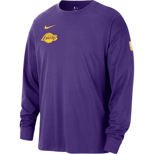 Męski T-shirt z długim rękawem Max90 Nike NBA Los Angeles Lakers Courtside - Fiolet ze sklepu Nike poland w kategorii T-shirty męskie - zdjęcie 169754835