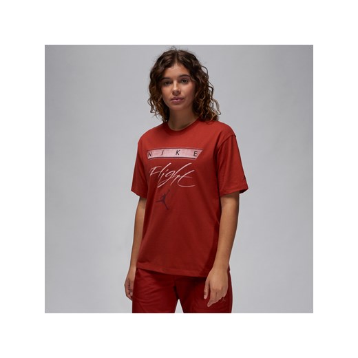Damski T-shirt z nadrukiem Jordan Flight Heritage - Czerwony ze sklepu Nike poland w kategorii Bluzki damskie - zdjęcie 169754998