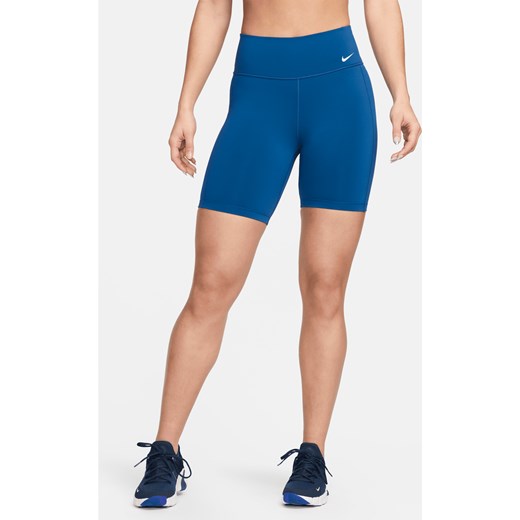 Damskie kolarki menstruacyjne ze średnim stanem 18 cm Nike One Leak Protection - Niebieski ze sklepu Nike poland w kategorii Szorty - zdjęcie 169755125