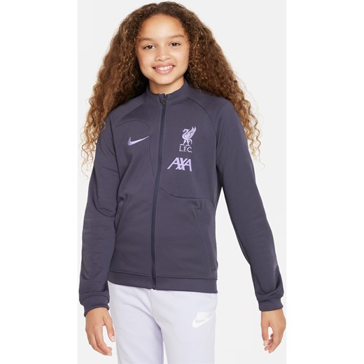 Dzianinowa kurtka piłkarska dla dużych dzieci Nike Liverpool F.C. Academy Pro (wersja trzecia) - Szary ze sklepu Nike poland w kategorii Kurtki dziewczęce - zdjęcie 169755325