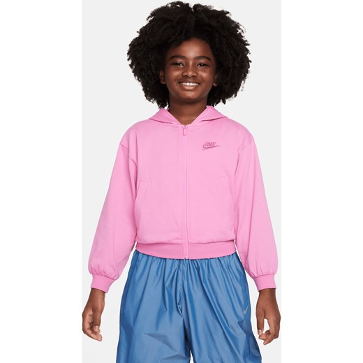 Bluza z kapturem i zamkiem na całej długości dla dużych dzieci (dziewcząt) Nike Sportswear - Czerwony ze sklepu Nike poland w kategorii Bluzy dziewczęce - zdjęcie 169755339