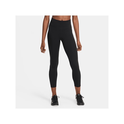 Damskie legginsy 7/8 ze średnim stanem i wstawkami z siateczki Nike One - Czerń ze sklepu Nike poland w kategorii Spodnie damskie - zdjęcie 169755357