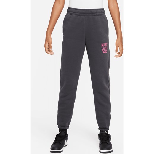 Dzianinowe spodnie o kroju oversize dla dużych dzieci (dziewcząt) Nike Sportswear - Szary ze sklepu Nike poland w kategorii Spodnie dziewczęce - zdjęcie 169755609