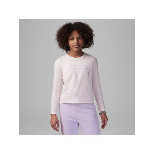 T-shirt z długim rękawem i grafiką dla dużych dzieci Jordan Fundamentals - Różowy ze sklepu Nike poland w kategorii Bluzki dziewczęce - zdjęcie 169755685