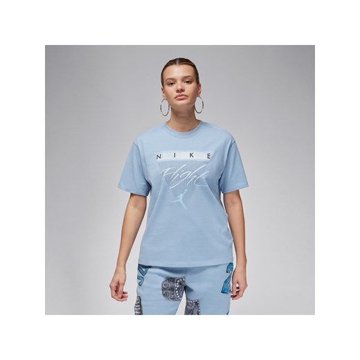 Damski T-shirt z nadrukiem Jordan Flight Heritage - Niebieski ze sklepu Nike poland w kategorii Bluzki damskie - zdjęcie 169755856
