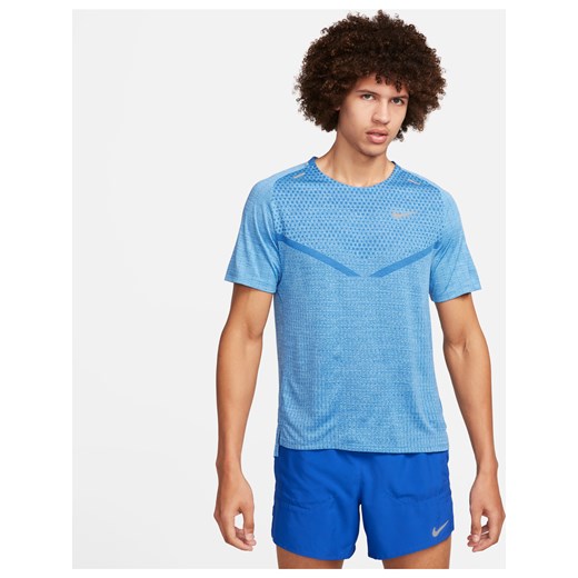 Męska koszulka z krótkim rękawem do biegania Nike Dri-FIT ADV TechKnit - Niebieski ze sklepu Nike poland w kategorii T-shirty męskie - zdjęcie 169755899