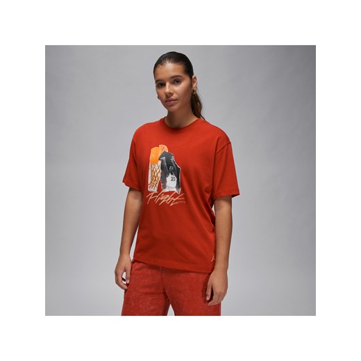 Damski T-shirt z kolażowym nadrukiem Jordan - Czerwony ze sklepu Nike poland w kategorii Bluzki damskie - zdjęcie 169756015