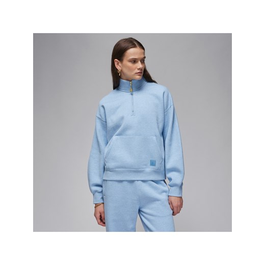 Damska bluza z zamkiem 1/4 Jordan Flight Fleece - Niebieski ze sklepu Nike poland w kategorii Bluzy damskie - zdjęcie 169756036