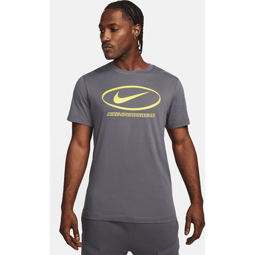 T-shirt męski Nike z krótkim rękawem z napisami w sportowym stylu bawełniany 