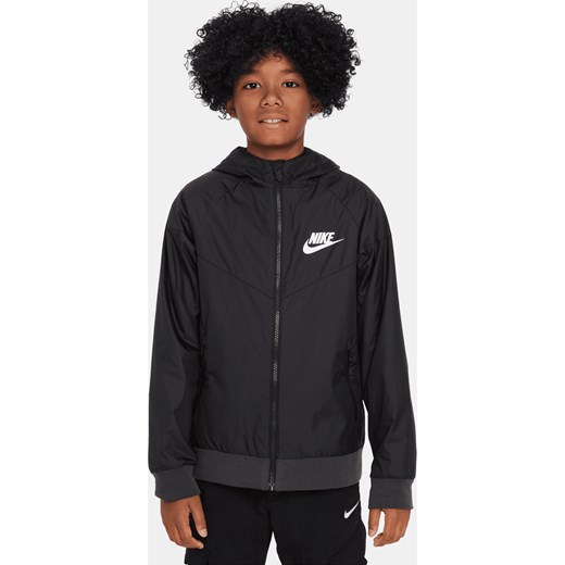 Czarna kurtka chłopięca Nike z bawełny 