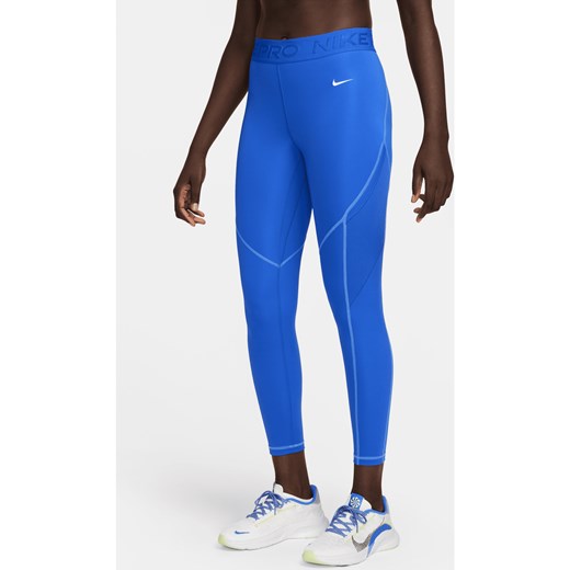 Damskie legginsy 7/8 ze średnim stanem i kieszeniami Nike Pro - Niebieski ze sklepu Nike poland w kategorii Spodnie damskie - zdjęcie 169756439