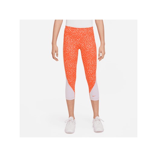 Legginsy capri dla dużych dzieci (dziewcząt) Nike Dri-FIT One - Pomarańczowy ze sklepu Nike poland w kategorii Spodnie dziewczęce - zdjęcie 169756589