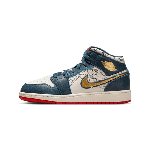 Buty dla dużych dzieci Air Jordan 1 Mid SE - Niebieski ze sklepu Nike poland w kategorii Buty sportowe dziecięce - zdjęcie 169756655