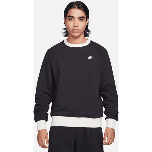 Męska bluza z długimi, raglanowymi rękawami Nike Club Fleece - Czerń ze sklepu Nike poland w kategorii Bluzy męskie - zdjęcie 169756708