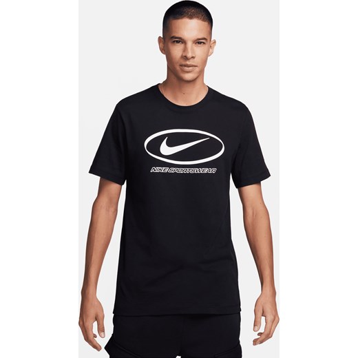 Męski T-shirt z nadrukiem Nike Sportswear - Czerń ze sklepu Nike poland w kategorii T-shirty męskie - zdjęcie 169756745