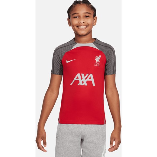 Dzianinowa koszulka piłkarska dla dużych dzieci Nike Dri-FIT Liverpool F.C. Strike - Czerwony ze sklepu Nike poland w kategorii T-shirty chłopięce - zdjęcie 169756908
