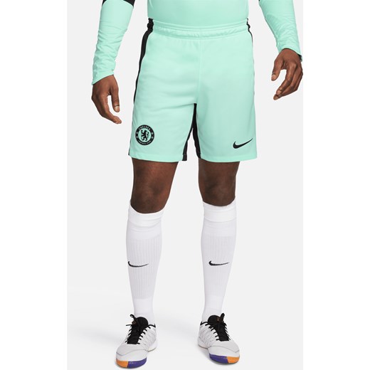 Męskie spodenki piłkarskie Nike Dri-FIT Chelsea F.C. 2023/24 Stadium (wersja trzecia) - Zieleń ze sklepu Nike poland w kategorii Spodenki męskie - zdjęcie 169756946