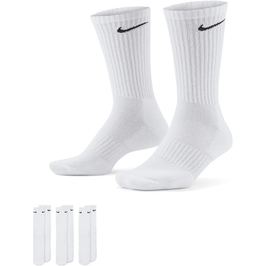 Klasyczne skarpety treningowe Nike Everyday Cushioned (3 pary) - Biel ze sklepu Nike poland w kategorii Skarpetki męskie - zdjęcie 169757155