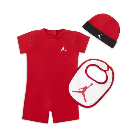 Trzyczęściowy zestaw rampersów dla niemowląt Jordan Jumpman - Czerwony ze sklepu Nike poland w kategorii Komplety niemowlęce - zdjęcie 169757189