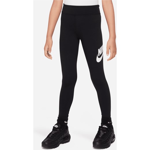 Legginsy ze średnim stanem dla dużych dzieci (dziewcząt) Nike Sportswear Essential - Czerń ze sklepu Nike poland w kategorii Spodnie dziewczęce - zdjęcie 169757295