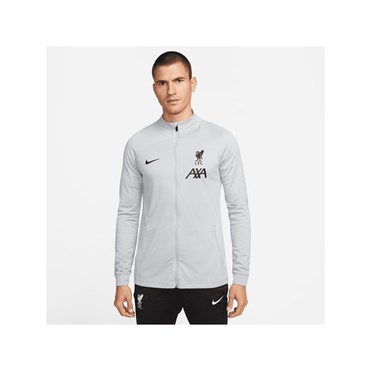 Męska dresowa bluza piłkarska z dzianiny Liverpool F.C. Strike Nike Dri-FIT - Szary ze sklepu Nike poland w kategorii Bluzy męskie - zdjęcie 169757369