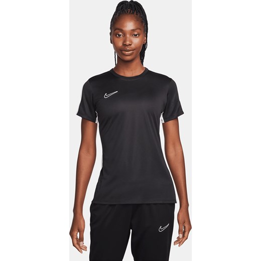 Bluzka damska Nike czarna z krótkim rękawem z okrągłym dekoltem 