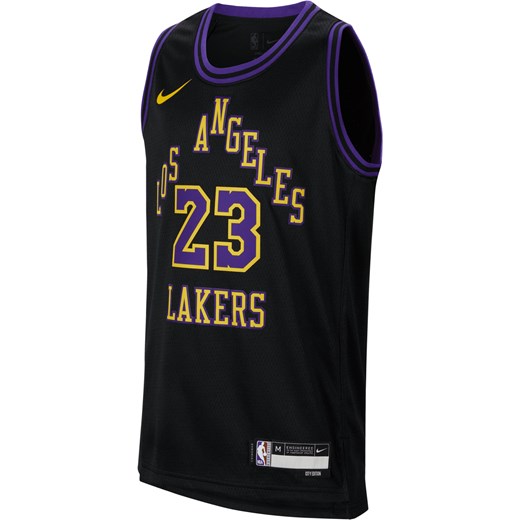 Koszulka dla dużych dzieci Nike Dri-FIT NBA Swingman LeBron James Los Angeles Lakers City Edition 2023/24 - Czerń ze sklepu Nike poland w kategorii T-shirty chłopięce - zdjęcie 169757496