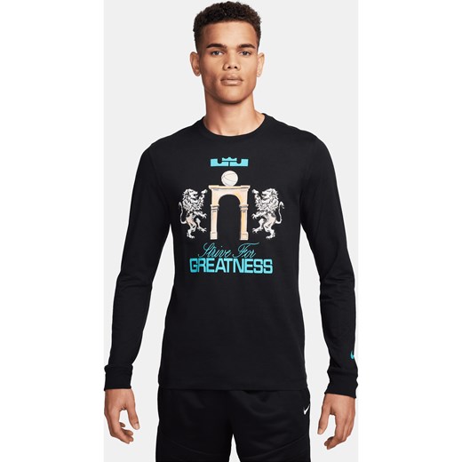 Męski T-shirt z długim rękawem LeBron - Czerń ze sklepu Nike poland w kategorii T-shirty męskie - zdjęcie 169757529
