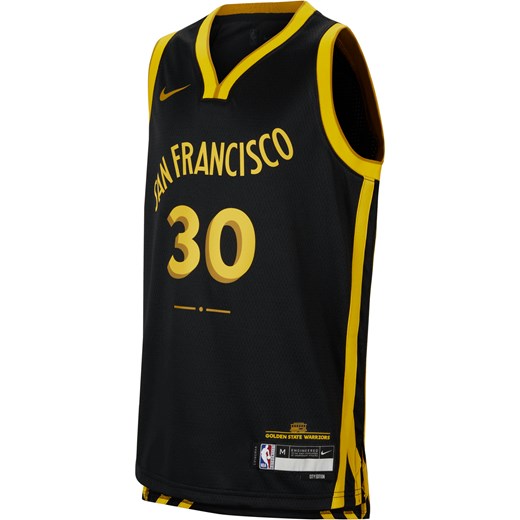 Koszulka dla dużych dzieci Nike Dri-FIT NBA Swingman Stephen Curry Golden State Warriors City Edition 2023/24 - Czerń ze sklepu Nike poland w kategorii T-shirty chłopięce - zdjęcie 169757548