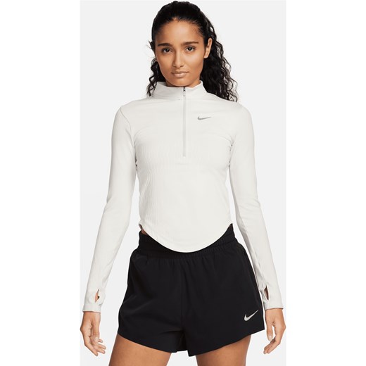 Bluzka damska Nike z okrągłym dekoltem z długim rękawem biała sportowa 