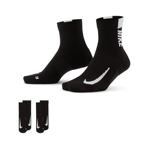 Krótkie skarpety do biegania Nike Multiplier (2 pary) - Czerń ze sklepu Nike poland w kategorii Skarpetki męskie - zdjęcie 169757749