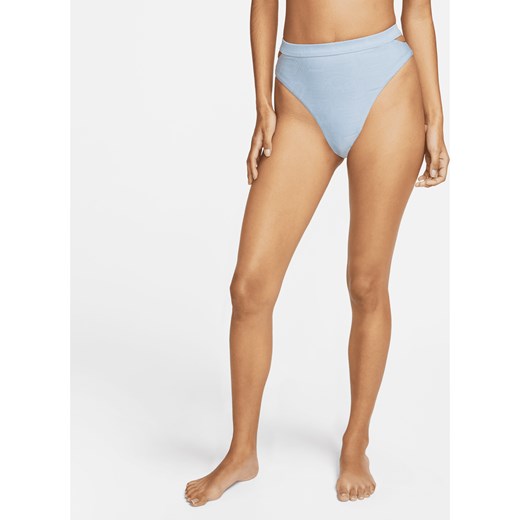 Damski dół od bikini o wysokim stanie o wyciętym kroju Nike Swim - Niebieski ze sklepu Nike poland w kategorii Stroje kąpielowe - zdjęcie 169757817