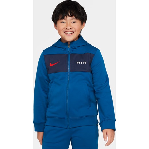 Bluza z kapturem i zamkiem na całej długości dla dużych dzieci (chłopców) Nike Air - Niebieski ze sklepu Nike poland w kategorii Bluzy chłopięce - zdjęcie 169757829