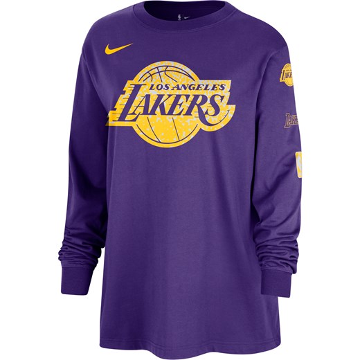 Damski T-shirt z długim rękawem Nike NBA Los Angeles Lakers Courtside Essential - Fiolet ze sklepu Nike poland w kategorii Bluzki damskie - zdjęcie 169757865