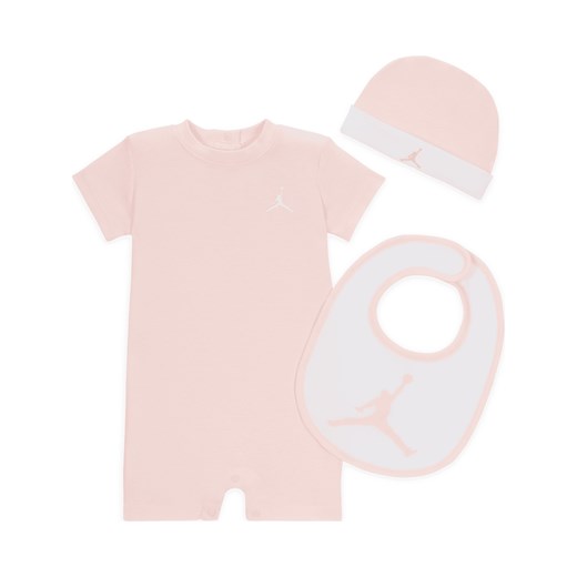 Trzyczęściowy zestaw rampersów dla niemowląt Jordan Jumpman - Różowy ze sklepu Nike poland w kategorii Komplety niemowlęce - zdjęcie 169758009