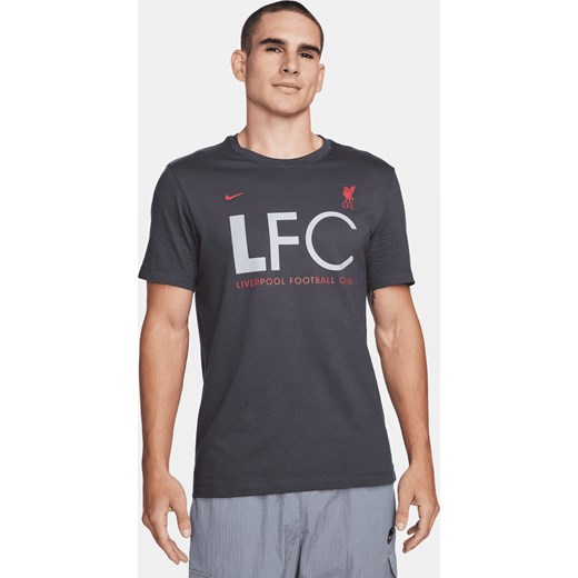 Męski T-shirt piłkarski Nike Liverpool F.C. Mercurial - Szary ze sklepu Nike poland w kategorii T-shirty męskie - zdjęcie 169758086