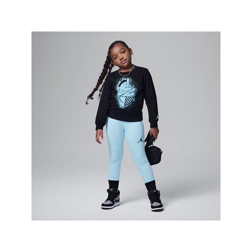 Dwuczęściowy zestaw z dzianiny z legginsami dla małych dzieci Jordan W J Brooklyn - Niebieski ze sklepu Nike poland w kategorii Komplety dziewczęce - zdjęcie 169758207