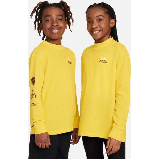 Luźna koszulka z długim rękawem dla dużych dzieci z tkaniny waflowej Nike ACG - Żółty ze sklepu Nike poland w kategorii T-shirty chłopięce - zdjęcie 169758216