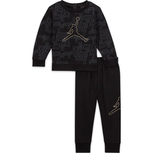 Dwuczęściowy czarno-złoty zestaw dla niemowląt z bluzą Jordan Take Flight - Czerń ze sklepu Nike poland w kategorii Dresy dla niemowlaka - zdjęcie 169758336