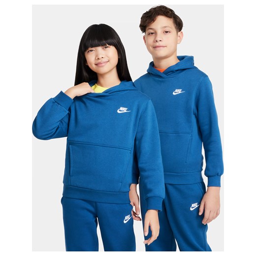 Bluza z kapturem dla dużych dzieci Nike Sportswear Club Fleece - Niebieski ze sklepu Nike poland w kategorii Bluzy dziewczęce - zdjęcie 169758377