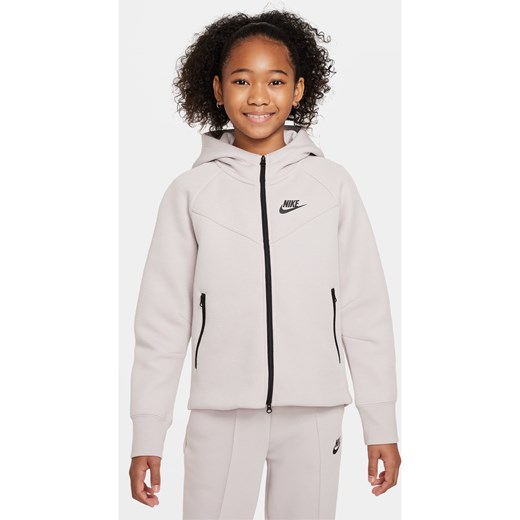 Rozpinana bluza z kapturem dla dużych dzieci (dziewcząt) Nike Sportswear Tech Fleece - Fiolet ze sklepu Nike poland w kategorii Bluzy dziewczęce - zdjęcie 169758385