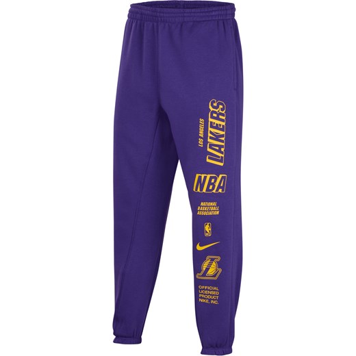 Spodnie z dzianiny dla dużych dzieci Nike NBA Los Angeles Lakers Courtside - Fiolet ze sklepu Nike poland w kategorii Spodnie chłopięce - zdjęcie 169758415