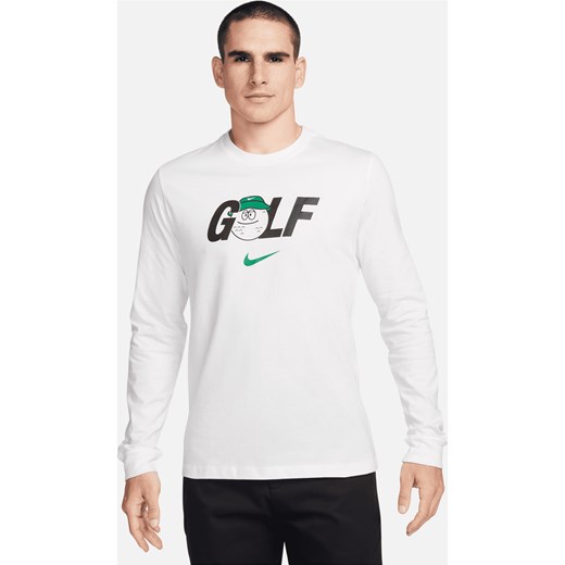 Męski T-shirt z długim rękawem do golfa Nike - Biel ze sklepu Nike poland w kategorii T-shirty męskie - zdjęcie 169758479