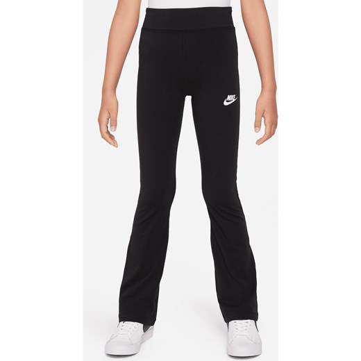 Legginsy z rozszerzanymi nogawkami i nadrukiem dla dużych dzieci (dziewcząt) Nike Sportswear Favorites - Czerń ze sklepu Nike poland w kategorii Spodnie dziewczęce - zdjęcie 169758558
