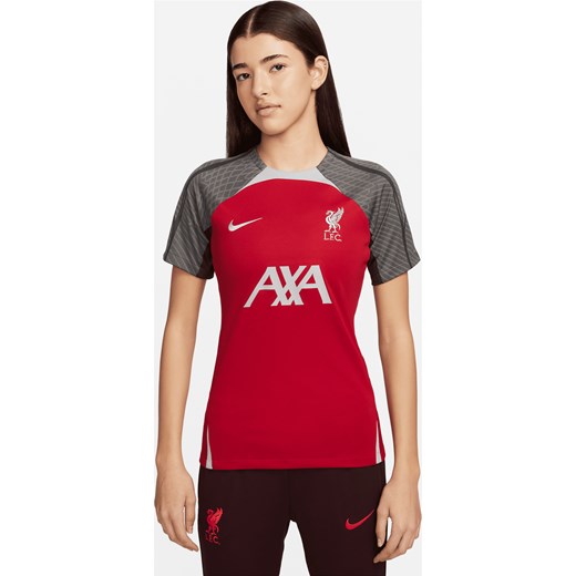 Damska dzianinowa koszulka piłkarska Nike Dri-FIT Liverpool F.C. Strike - Czerwony ze sklepu Nike poland w kategorii Bluzki damskie - zdjęcie 169758609