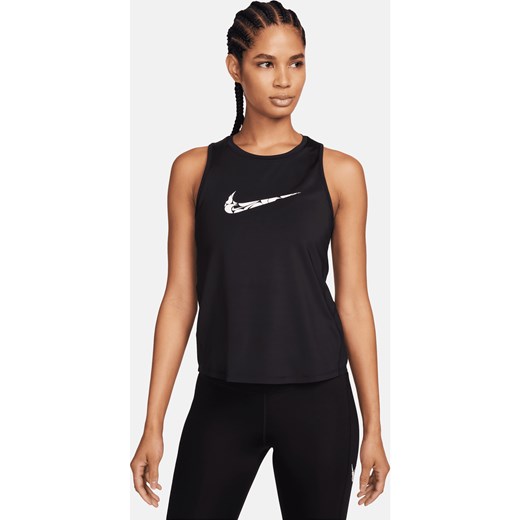 Damska koszulka bez rękawów do biegania z nadrukiem Nike One - Czerń ze sklepu Nike poland w kategorii Bluzki damskie - zdjęcie 169758678