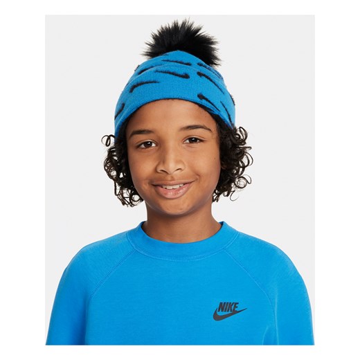 Czapka z pomponem dla dzieci Nike Peak - Niebieski ze sklepu Nike poland w kategorii Czapki dziecięce - zdjęcie 169759397