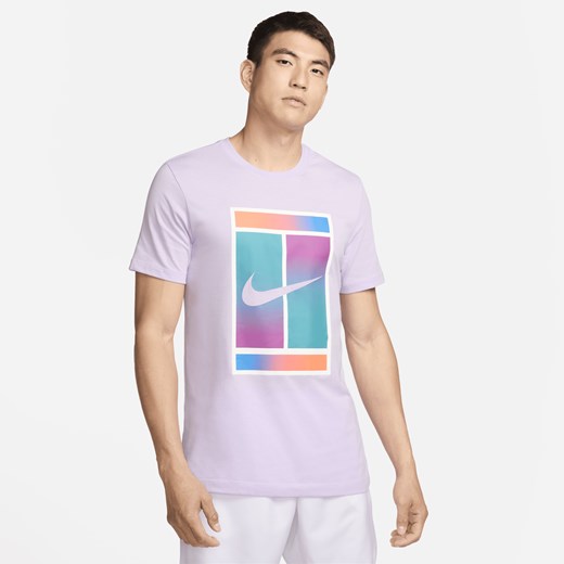 T-shirt męski Nike fioletowy z krótkimi rękawami 